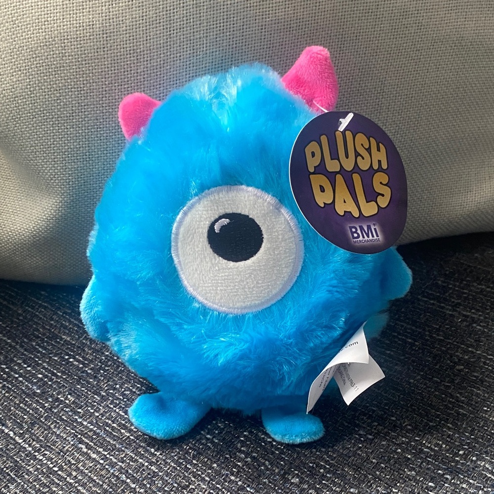 BMi Merchandise 6in Blue Plush Monster Plush with Pink Accents